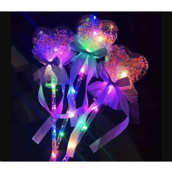 NEW! Glowing Heart Shaped Wand, Luminous Five-pointed Star Fairy Wand, Starry Sk - Picture 1 of 1